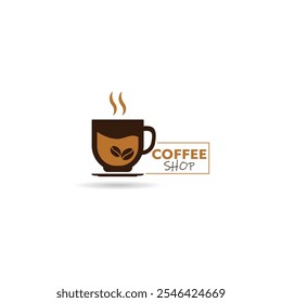 A cup of coffee shop logo vector