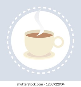 cup coffee shopping icon hot drink shop concept flat