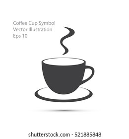 Cup Of Coffee Sign. Simple Symbol Isolated On White Background. Vector Illustration