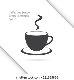 Cup Of Coffee Sign. Simple Symbol Isolated On White Background. Vector Illustration