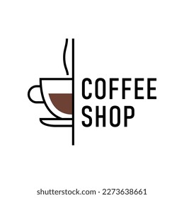 Cup of coffee sign or symbol. Coffee Shop, Restaurant, Cafe, Royalty, Boutique, Bar. Delicious filter coffee