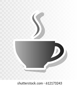 Cup of coffee sign. Vector. New year blackish icon on transparent background with transition.