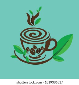 cup of coffee silhouette illustration 