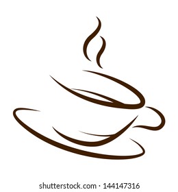 cup of coffee silhouette of the vector