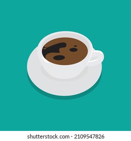 a cup coffee in Simple design.