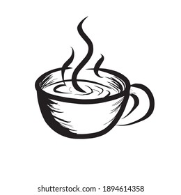 una taza de café es una silueta sencilla y elegante de una taza de café