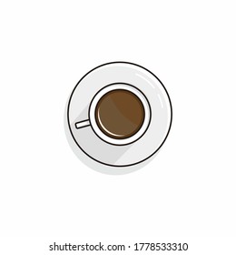cup of coffee simple illustration cartoon style