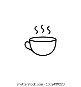 Cup of coffee simple thin line icon vector illustration
