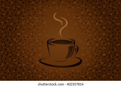 Cup of coffee simple vector background for you design