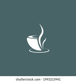 cup of coffee simple vector illustration icon logo