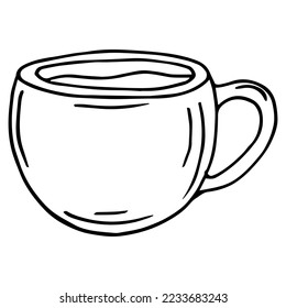 Cup of coffee sketch drawing vector isolated