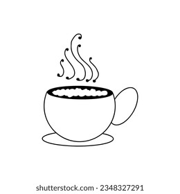 a cup of coffee, a sketch of a vector drawing, isolated on a white background. a collection of desserts