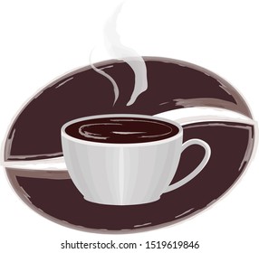 A cup of coffee. Smokable coffee mug