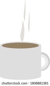 A cup of coffee with its smoke