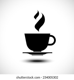 Cup of coffee with smoke