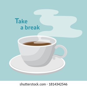 A cup of coffee with smoke isolated in the background