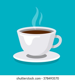 Cup of coffee with smoke. Vector illustration
