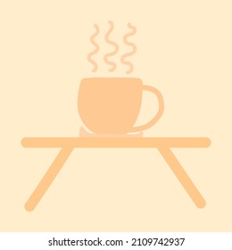 a cup of coffee in soft orange tones
