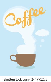 Cup of coffee with steam