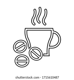 cup of coffee steam and beans