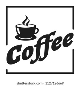 A cup of coffee with steam. Hand drawn sketch on chalkboard background. Vector illustration. isolated.