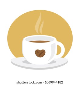 Cup of coffee with steam. icon vector illustration