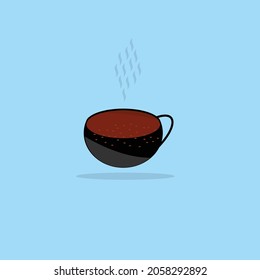 una taza de café con vapor sobre ella