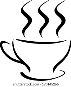 cup of coffee. stencil. vector illustration