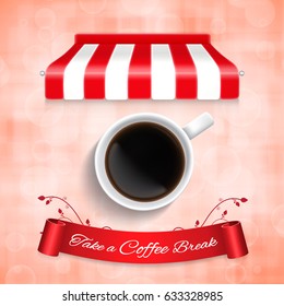 Cup of coffee. Take a coffee break. Lunch time. EPS10 vector