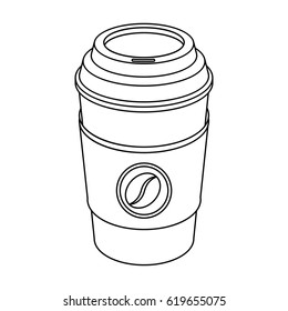 A cup of coffee to takeaway.Different types of coffee single icon in outline style vector symbol stock illustration web.