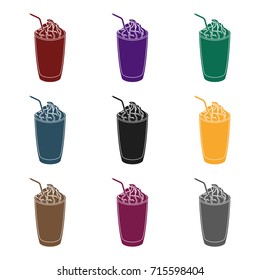 A cup of coffee to takeaway.Different types of coffee single icon in black style vector symbol stock illustration web.