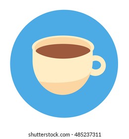 Cup Coffee Tea Beverage Morning Drink Icon Flat Vector Illustration