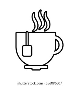 cup coffee tea chocolate hot line vector illustration eps 10