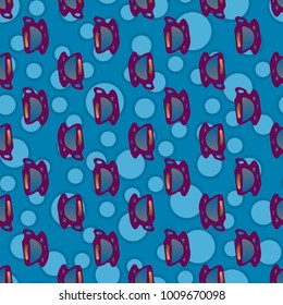 Cup of coffee or tea with dots on background seamless pattern.