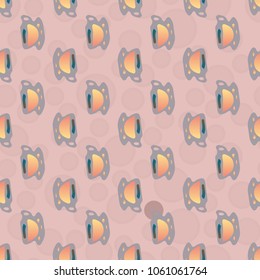 Cup of coffee or tea with dots on background seamless pattern.