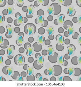 Cup of coffee or tea with dots on background seamless pattern.
