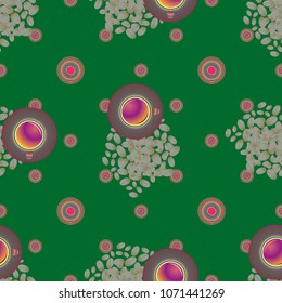 Cup of coffee or tea with dots on background seamless pattern.