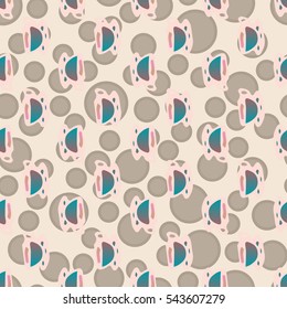 Cup of coffee or tea with dots on background seamless pattern.