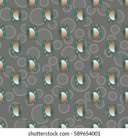 Cup of coffee or tea with dots on background seamless pattern.