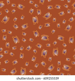 Cup of coffee or tea with dots on background seamless pattern.