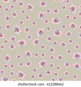 Cup of coffee or tea with dots on background seamless pattern.