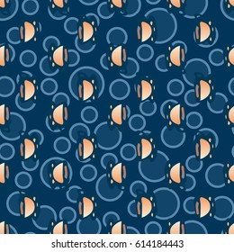 Cup of coffee or tea with dots on background seamless pattern.