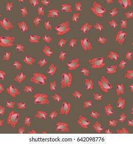 Cup of coffee or tea with dots on background seamless pattern.