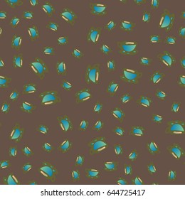 Cup of coffee or tea with dots on background seamless pattern.