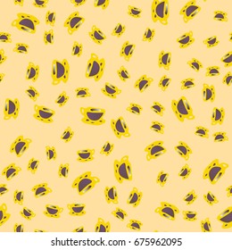 Cup of coffee or tea with dots on background seamless pattern.