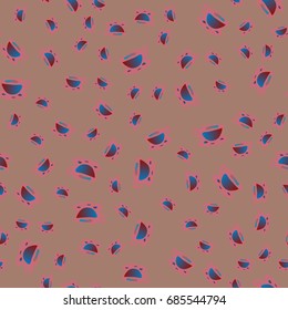 Cup of coffee or tea with dots on background seamless pattern.