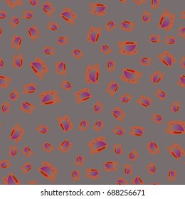 Cup of coffee or tea with dots on background seamless pattern.