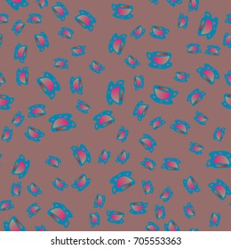 Cup of coffee or tea with dots on background seamless pattern.