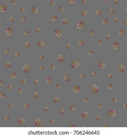 Cup of coffee or tea with dots on background seamless pattern.