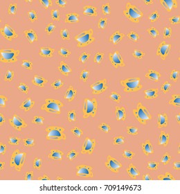 Cup of coffee or tea with dots on background seamless pattern.